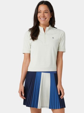 Penguin LASER CUT FLORAL Halbarm Polo beige