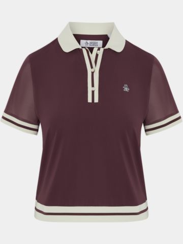 Penguin  WAIST LENGTH COLORBLOCK Halbarm Polo dunkelrot