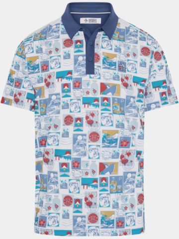 Penguin Pete´s Stamp Roadmap Halbarm Polo weiß