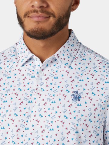 Penguin  19th Hole Sake-Tini Novelty Print Halbarm Polo weiß