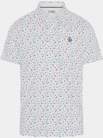 Penguin  19th Hole Sake-Tini Novelty Print Halbarm Polo weiß