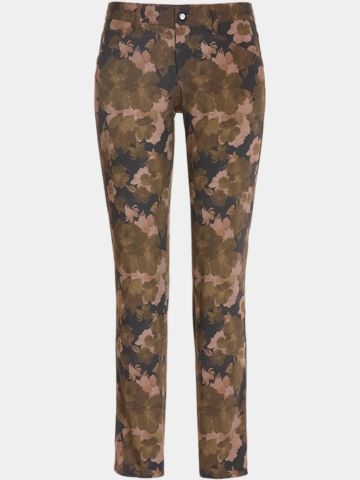 Alberto JANA - Flower Print lang Hose oliv