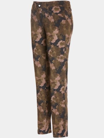 Alberto  JANA - Flower Print lang Hose oliv