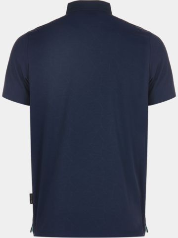 Daniel Springs Nylon-Jacquard Halbarm Polo navy