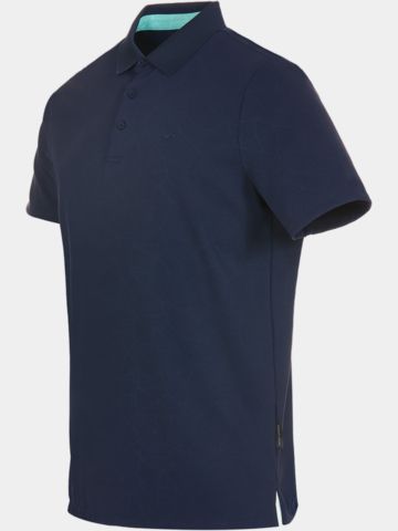 Daniel Springs  Nylon-Jacquard Halbarm Polo navy