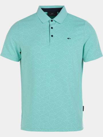 Daniel Springs Nylon-Jacquard Halbarm Polo petrol