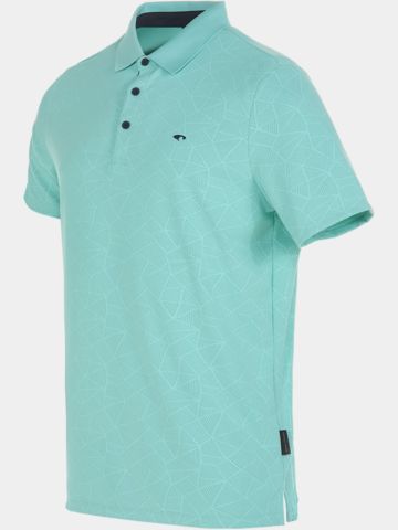 Daniel Springs  Nylon-Jacquard Halbarm Polo petrol