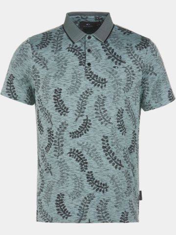 Daniel Springs Jacquard Halbarm Polo petrol