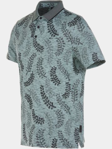 Daniel Springs  Jacquard half-sleeved polo petrol