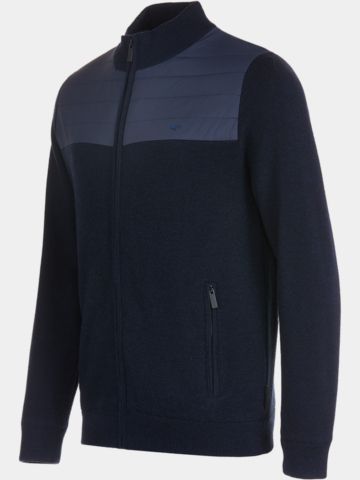 Daniel Springs  Merino Hybrid Windstopp Strick navy