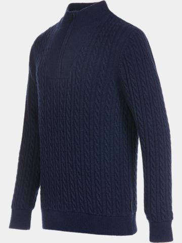 Daniel Springs  Troyer Windstopp Strick navy