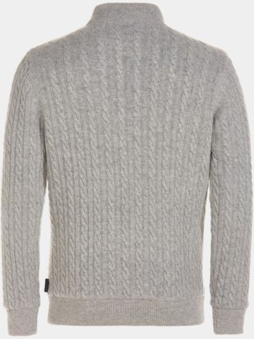 Daniel Springs Troyer Windstopp Strick hellgrau melange