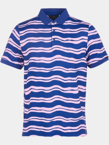 Daniel Springs Druck Funktions Halbarm Polo dunkelblau