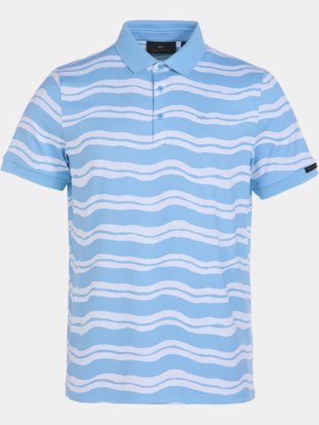 Daniel Springs Druck Funktions Halbarm Polo hellblau