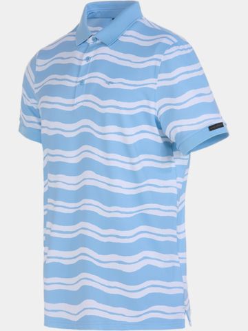 Daniel Springs  Druck Funktions Halbarm Polo hellblau