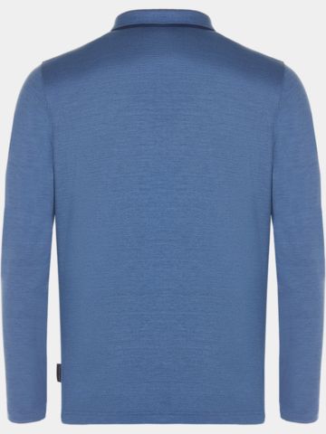 Daniel Springs Melange Zip Langarm Polo denim