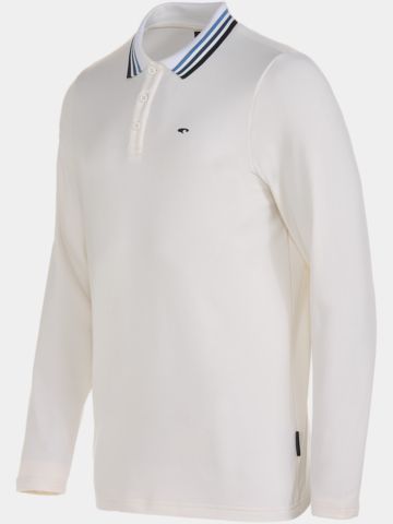 Daniel Springs Thermal long sleeve polo offwhite