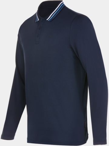 Daniel Springs  Thermal long sleeve polo navy