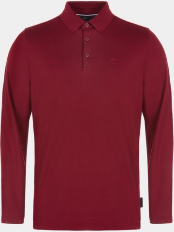 Daniel Springs Pique Thermo Langarm Polo bordeaux