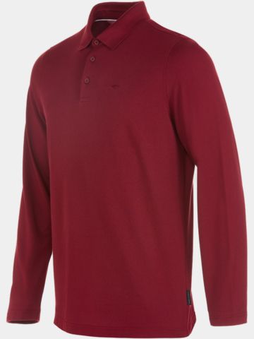 Daniel Springs  Pique Thermo Langarm Polo bordeaux