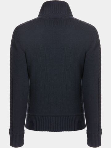 Valiente Jacke Zopf- Windstopp Strick navy