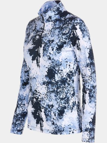Valiente  Print 1/2 zip thermal undershirt light blue