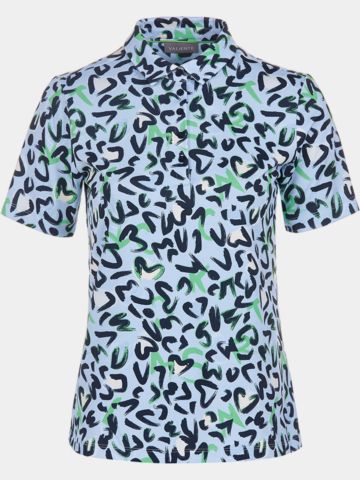 Valiente Druck Fuktions Halbarm Polo blau