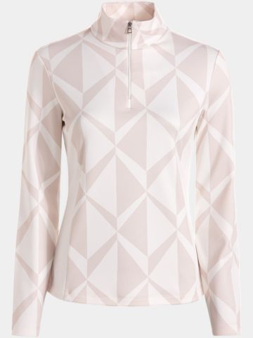 Valiente Druck 1/2 Zip Stretch Thermo Midlayer beige