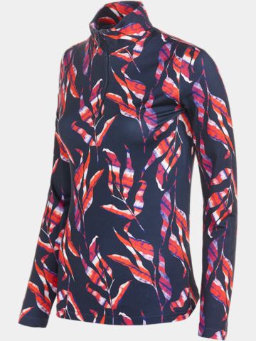 Valiente  Print 1/2 zip soft touch thermal undershirt navy