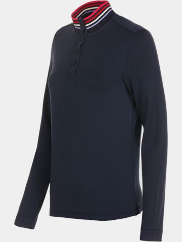 Valiente  Stehkragen mit Knoepfen Thermo Polo navy