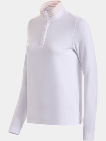 Valiente  Stehkragen mit Knoepfen Thermo Polo weiß