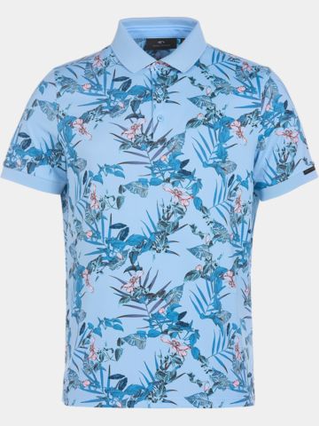 Daniel Springs Druck Funktions Halbarm Polo blau