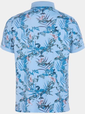 Daniel Springs Druck Funktions Halbarm Polo blau