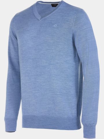 Daniel Springs  Basic V-Neck Pullover Strick denim
