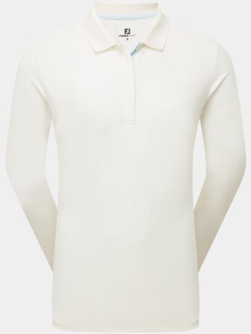 FootJoy TS L/S SHIRT Langarm Polo offwhite