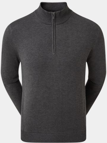 FootJoy WOOLBLND LINED 1/2 ZIP Windstopp Strick dunkelgrau