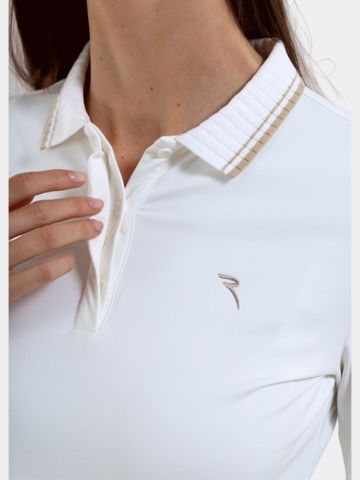 Chervo  ATMA long sleeve polo offwhite