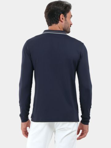 Chervo  ALFABETO Langarm Polo navy
