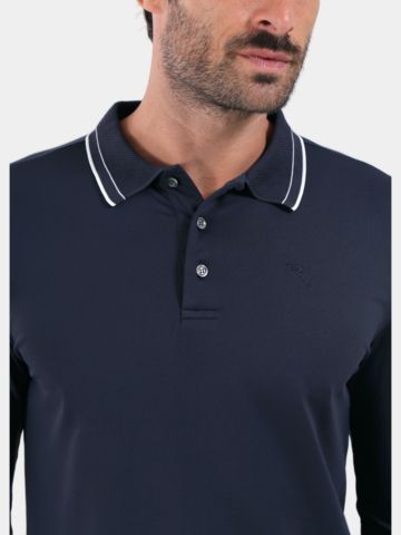 Chervo  ALFABETO Langarm Polo navy