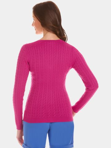 Valiente  Zopf Pullover Strick pink