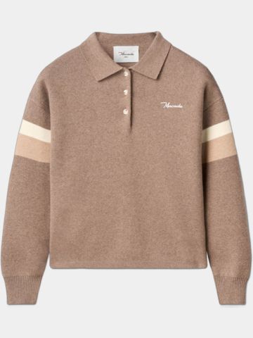 Macade Golf Lite Knit Polo Sweater Pullover Strick camel