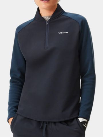 Macade Golf Hybrid Shield TX Quarter Zip Stretch Midlayer navy