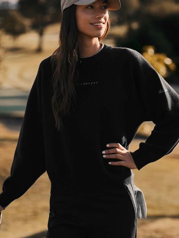 Macade Golf Knit Intarsia Sweater Pullover Strick schwarz