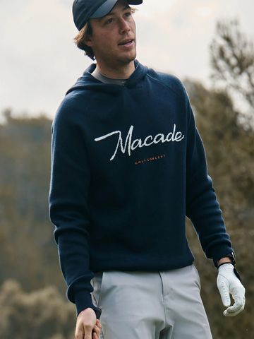 Macade Golf Signature Knit Hoodie Pullover Strick navy