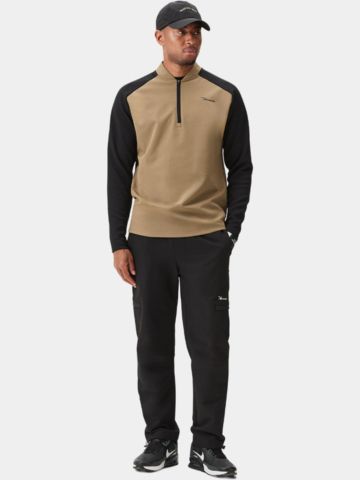 Macade Golf  Hybrid Shield TX Quarter Zip Stretch Midlayer sand