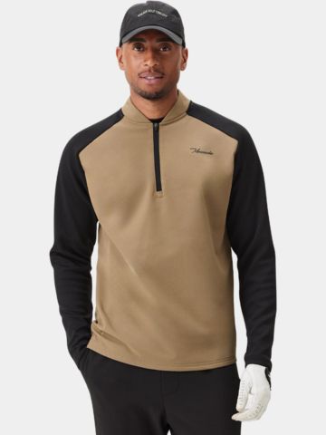 Macade Golf  Hybrid Shield TX Quarter Zip Stretch Midlayer sand