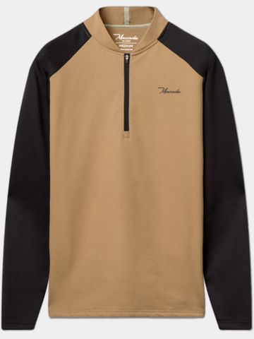 Macade Golf  Hybrid Shield TX Quarter Zip Stretch Midlayer sand