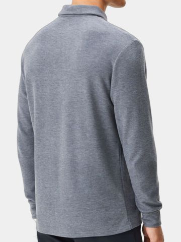 Macade Golf Brushed Shirt Langarm Polo grau