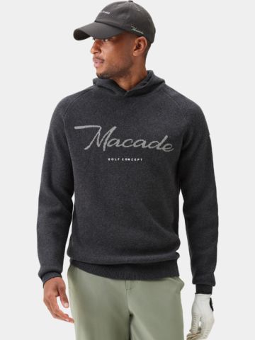 Macade Golf Signature Knit Hoodie Pullover Strick grau