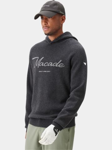 Macade Golf Signature Knit Hoodie Pullover Strick grau
